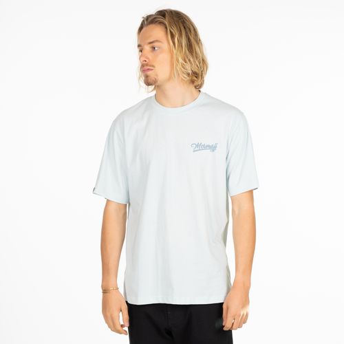 Polera Manga Corta Print Surf Celeste