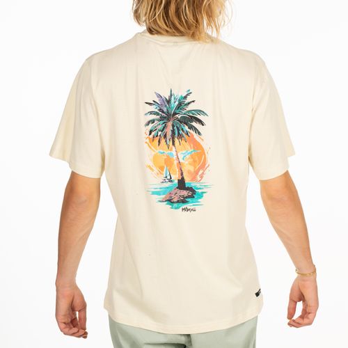 Polera Manga Corta Print Palmera Beige