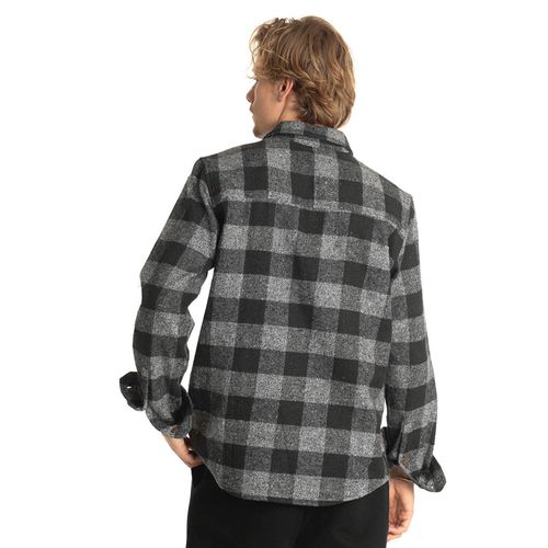 Camisa surfer con botones y bolsillo en pecho gris marengo