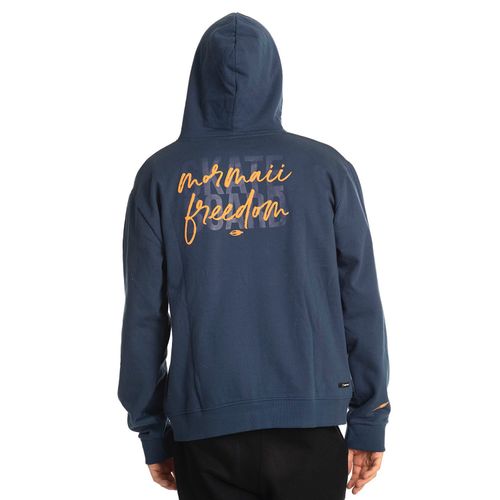 Polerón con cierre y capucha estampado en espalda