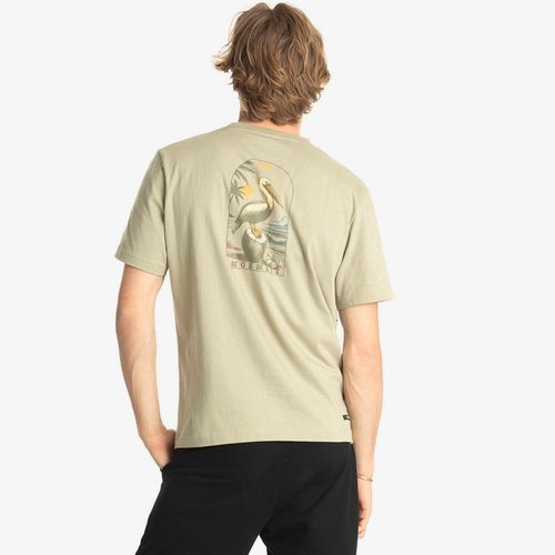 Polera Masculina Básica manga corta con estampados frente y espalda