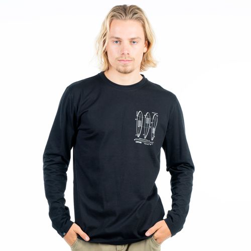 Polera Hombre Manga Larga Sleeve Negro