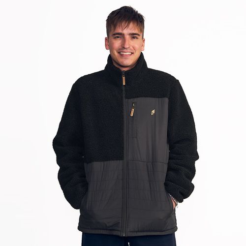 Chaqueta Boucle de Nylon con Cierre Completo y Bolsillos