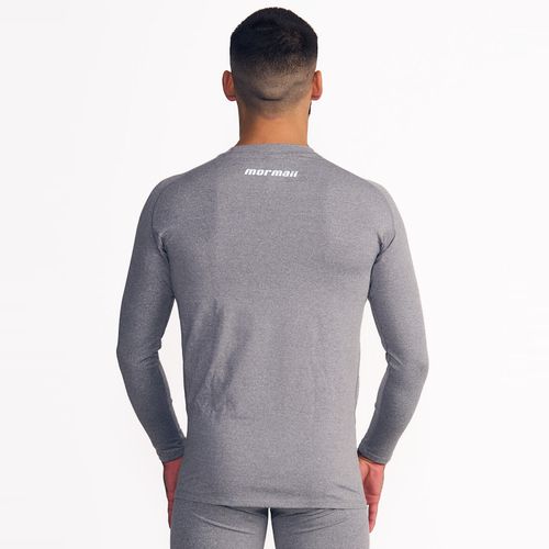 Polera Primera Capa Dry-fit con logo print marengo