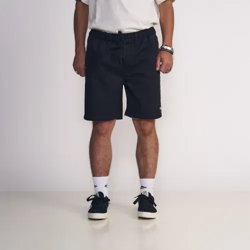 Bermuda Masculino Con Pretina Elasticada Relajado Con Bolsillos Negro