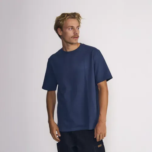 Polera Masculina High Quality Manga Corta Estampado En Pecho Azul