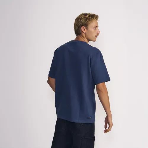 Polera Masculina High Quality Manga Corta Estampado En Pecho Azul